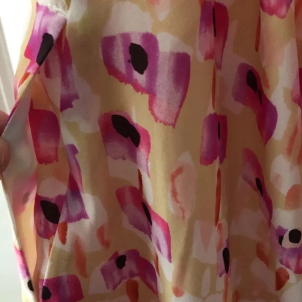 TULLE ANTHRO HALTER PINK MULTI PRINT LINED DRESS S